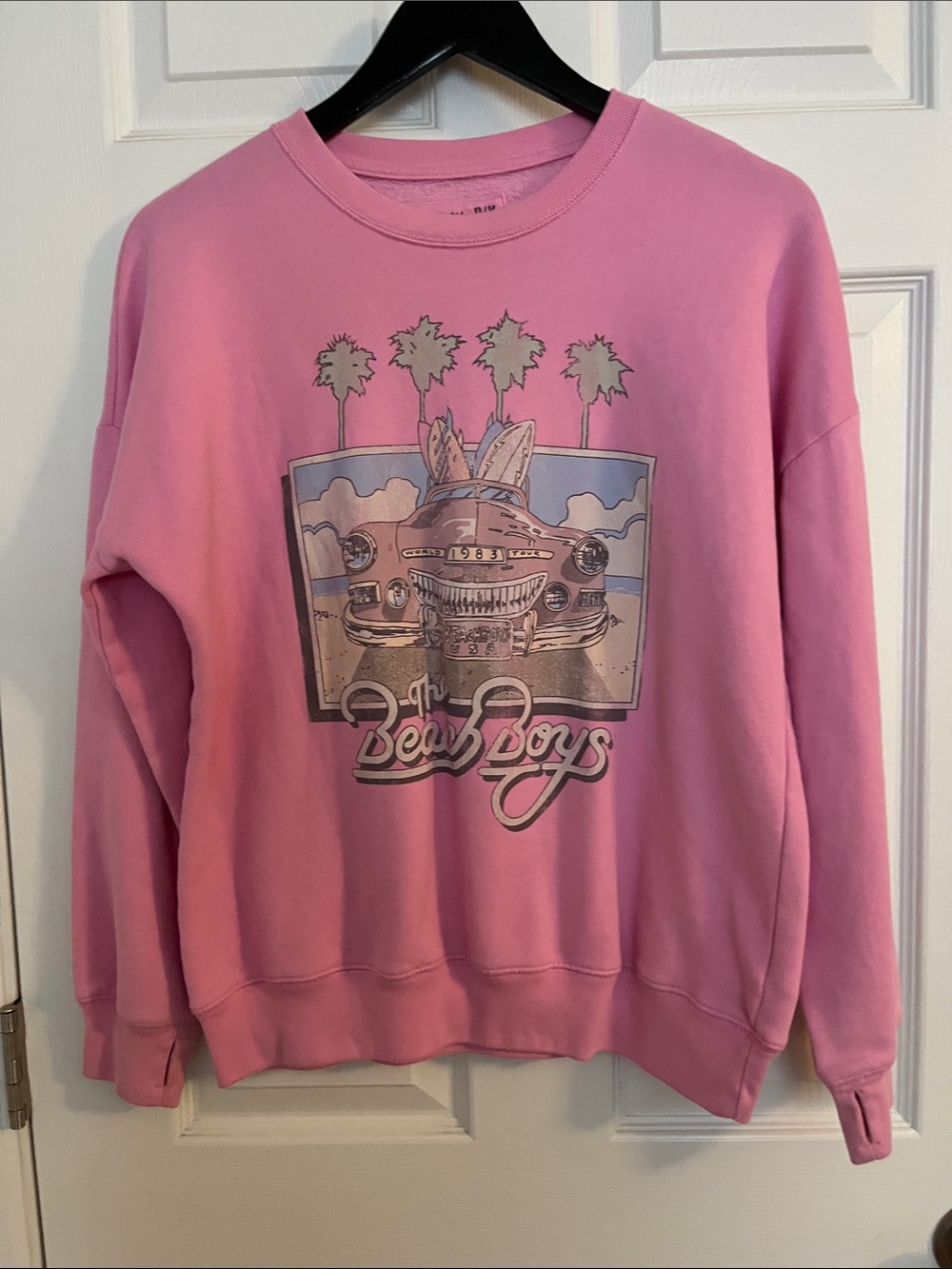 abercrombie kids Pink Beach Boys Graphic Crewneck